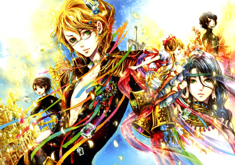 Anime Characters in Fantasy Scene — Gold