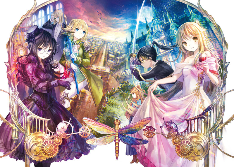 Anime Characters in Fantasy Scene — Purple, Dramatic