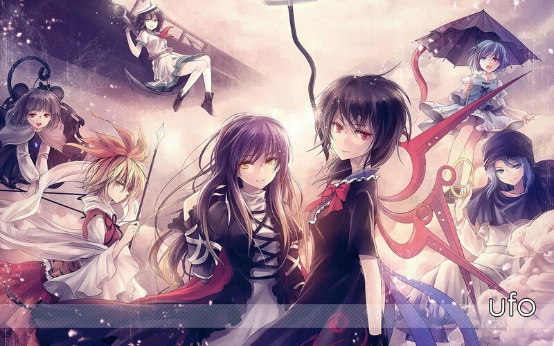 Anime Characters in Fantasy Scene — Purple