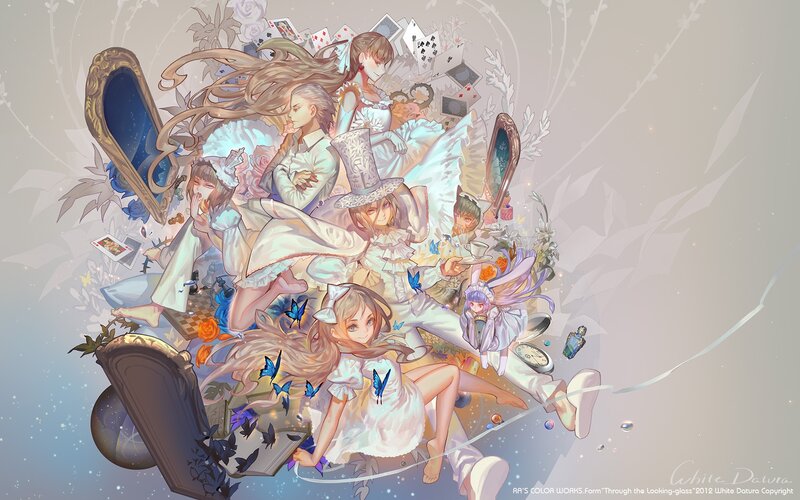 Anime Characters in Fantasy Scene — White, Dreamy