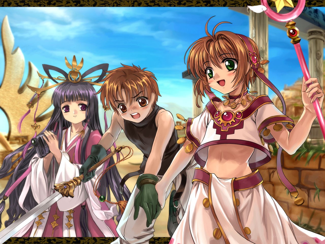 anime characters in fantasy setting