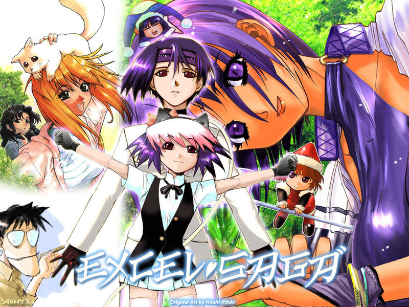 Anime characters in festive scene