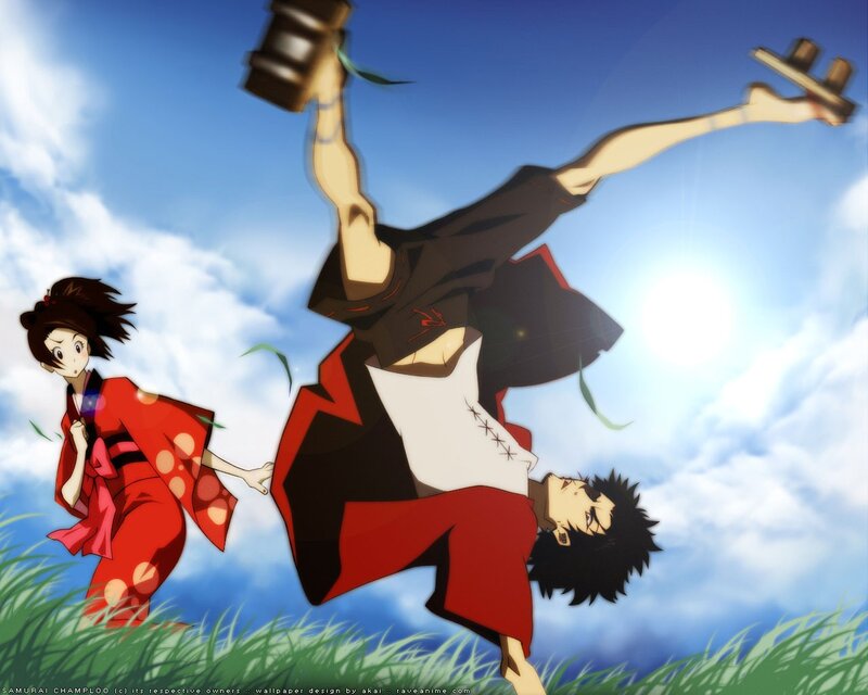 Anime Characters in Field — Blue, Dynamic