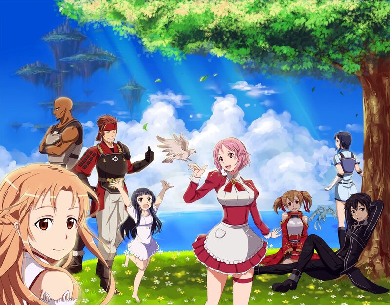 Anime Characters in Field — Green, Peaceful