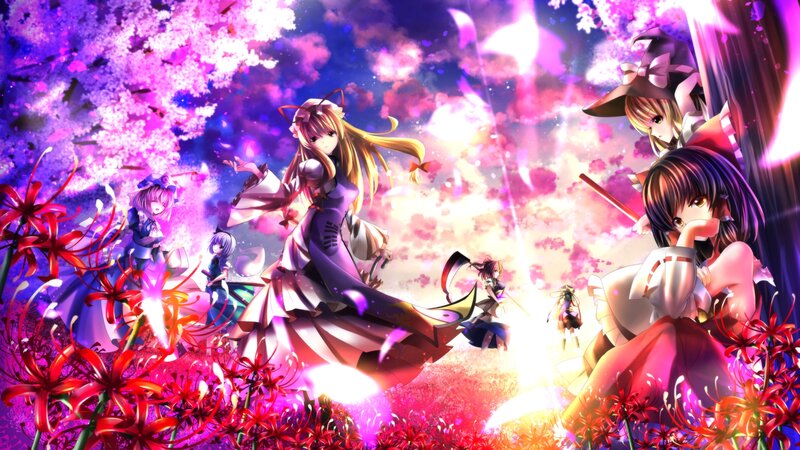 Anime Characters in Field — Purple