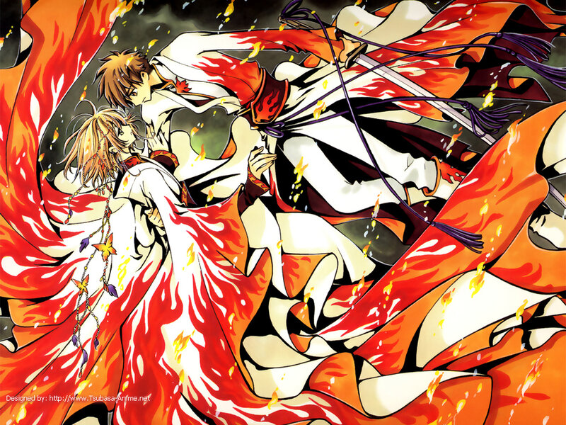 Anime characters in fiery battle