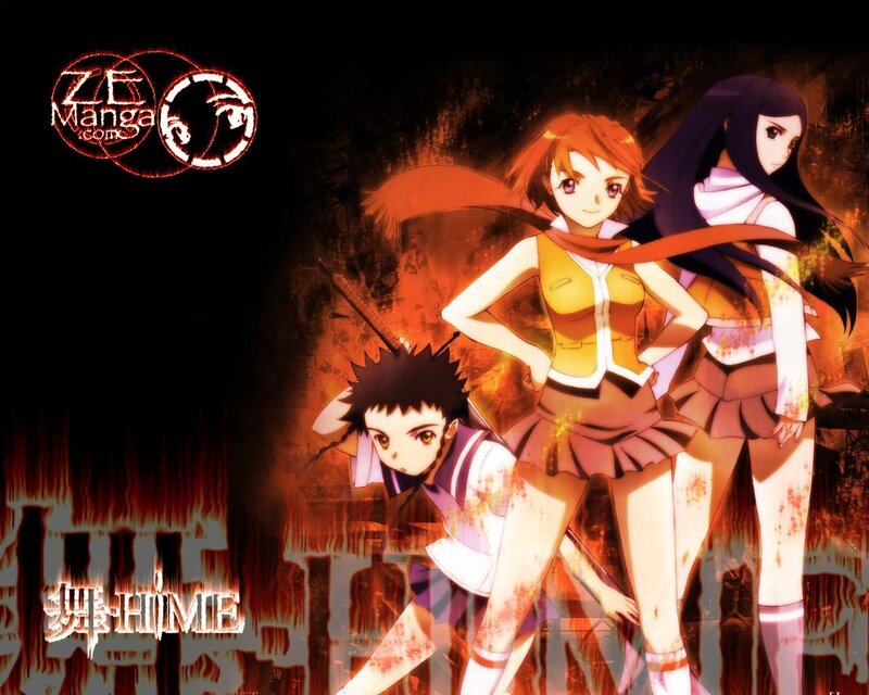 anime characters in fiery scene