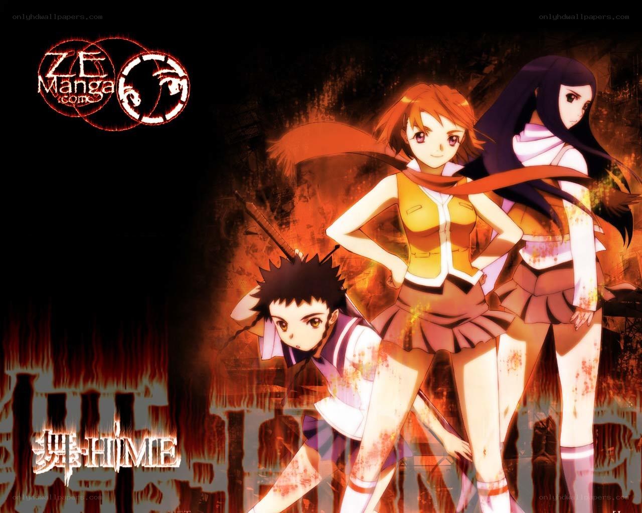 anime characters in fiery scene