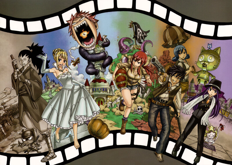 Anime Characters in Film Strip — Green