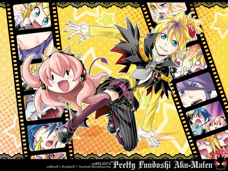 Anime characters in film strip