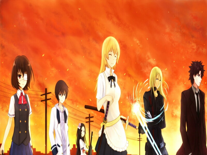 Anime Characters in Fire — Orange, Dramatic