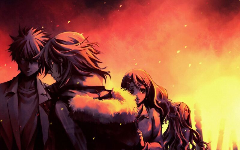 Anime Characters in Fire — Red