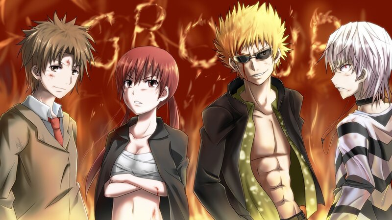 anime characters in flames