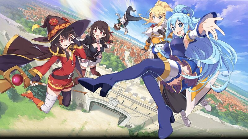 Anime Characters in Flight — Blue, Adventurous