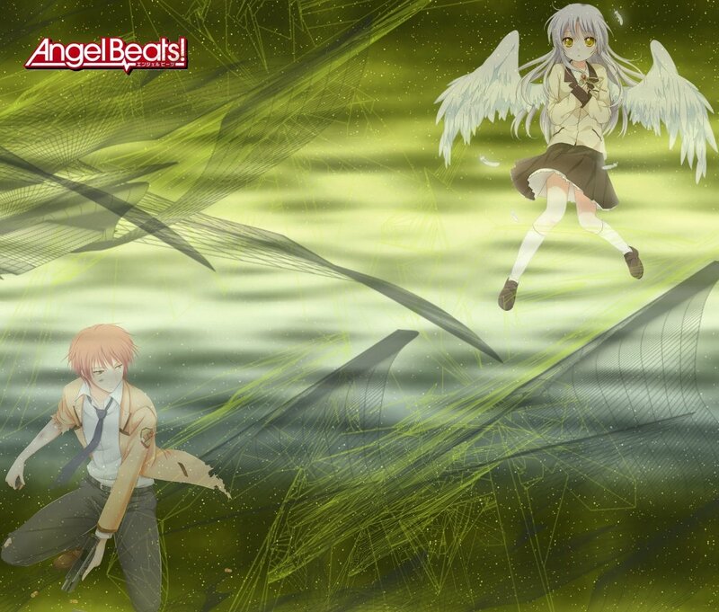 Anime Characters in Flight — Green, Dramatic
