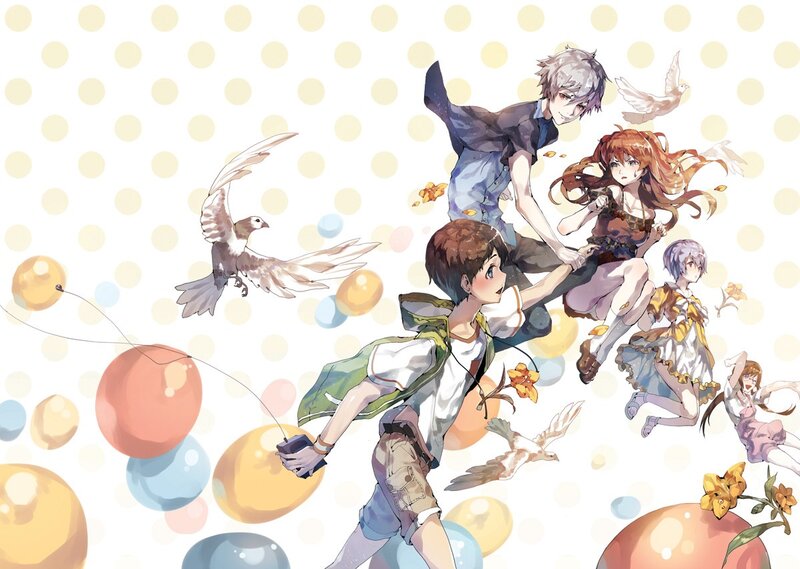 Anime Characters in Flight — White