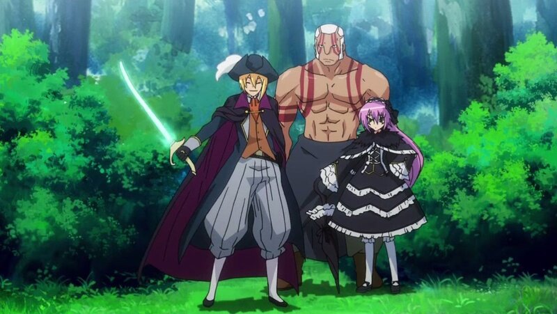 Anime characters in forest