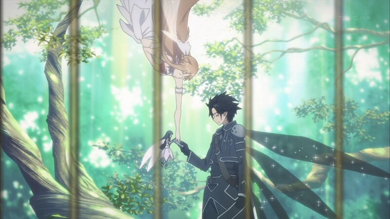 anime characters in forest
