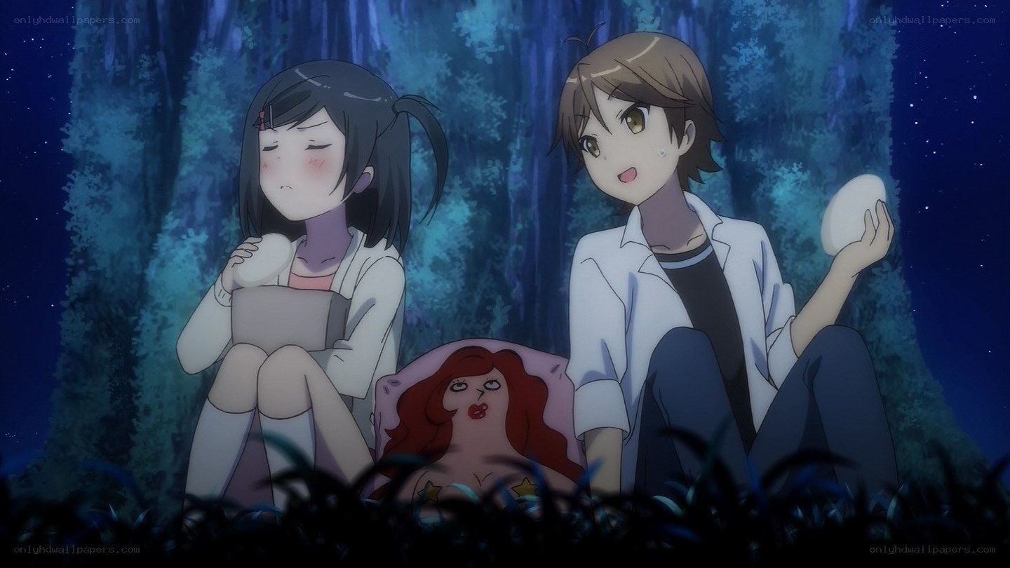 anime characters in forest