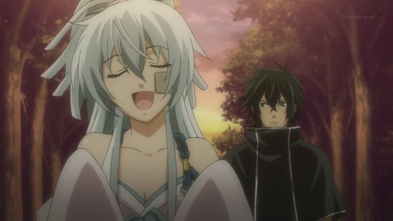 Anime characters in forest