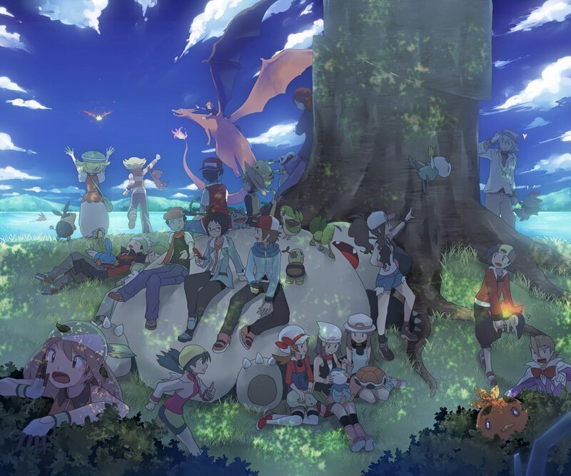 Anime Characters in Forest — Blue