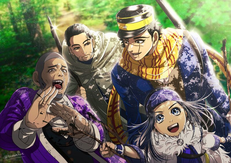 Anime Characters in Forest — Green, Dramatic, Afternoon, Manga