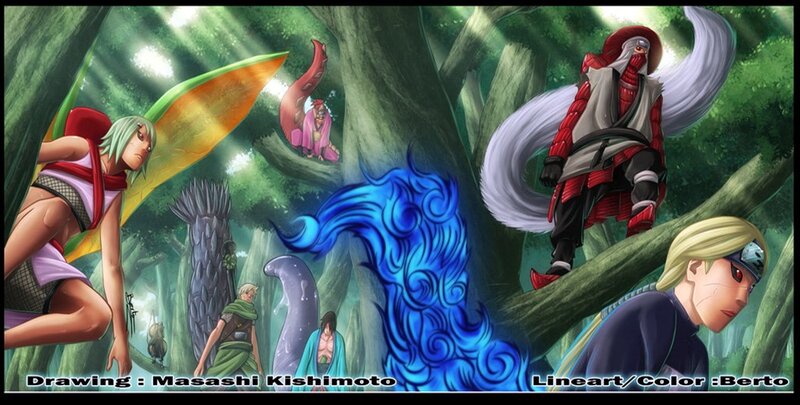 Anime Characters in Forest — Green, Dramatic, Afternoon