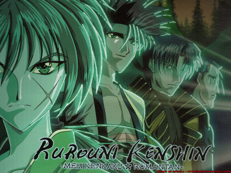 Anime Characters in Forest — Green, Dramatic