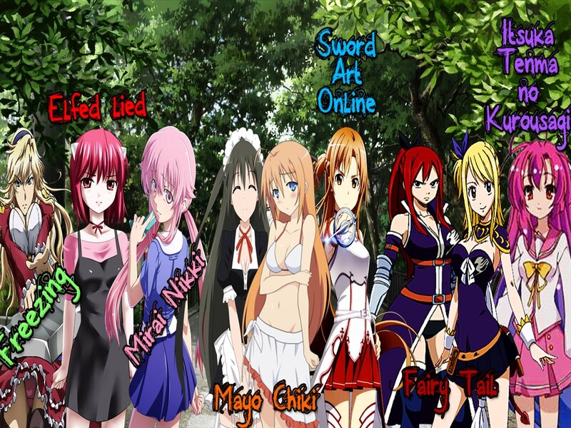 Anime Characters in Forest — Green, Neutral