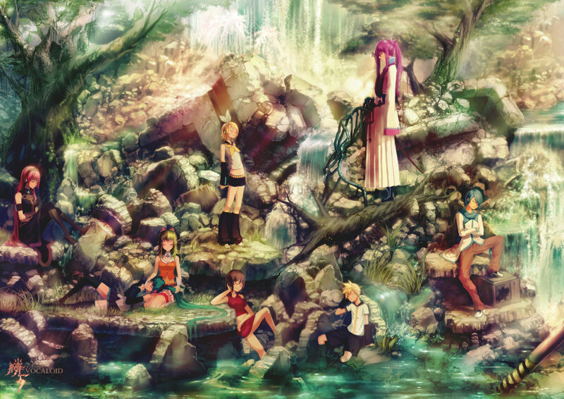 Anime Characters in Forest — Green, Serene