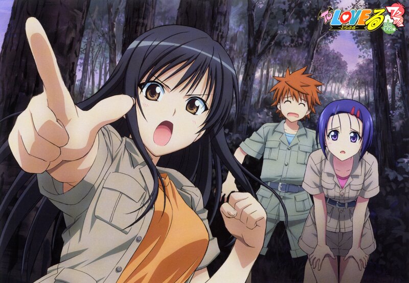 Anime Characters in Forest — Purple, Dramatic, Night, Military-style Clothing