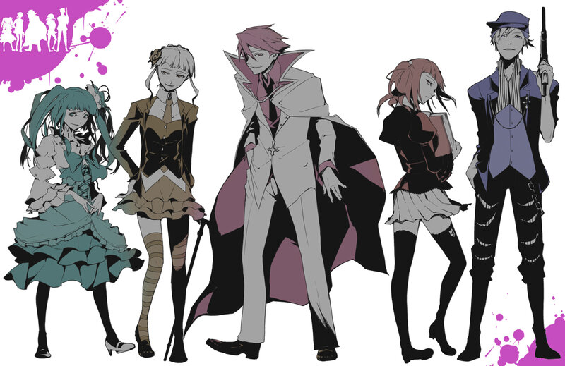 anime characters in formal attire