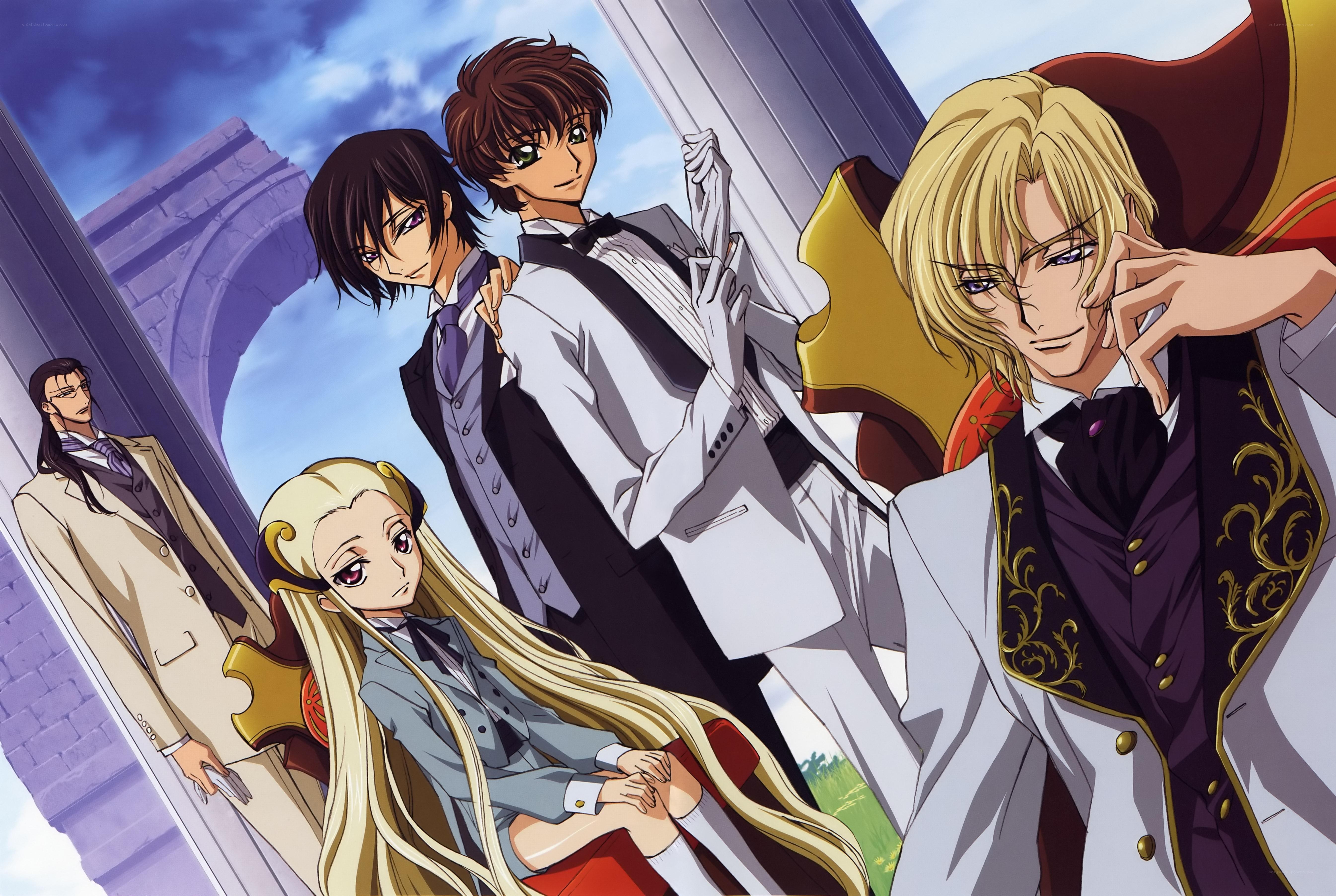 Anime characters in formal attire