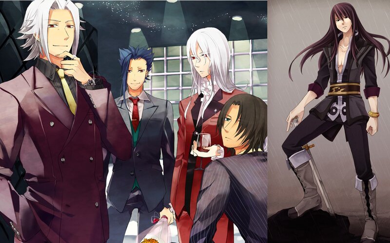 anime characters in formal wear