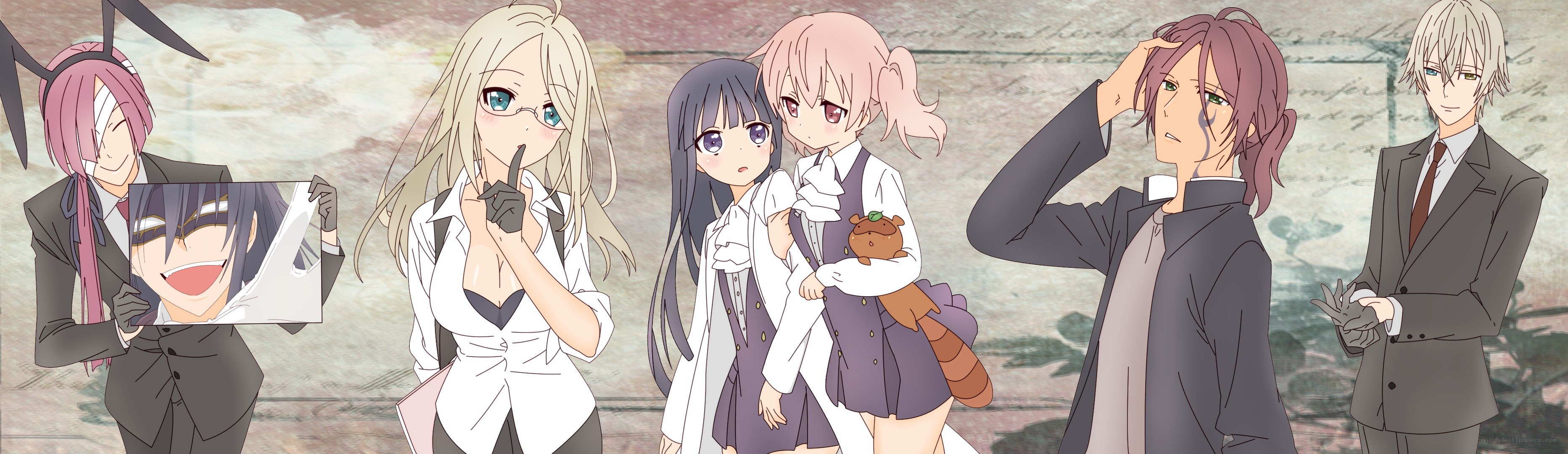 anime characters in formal wear