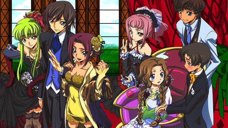 anime characters in formal wear
