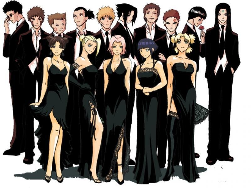 Anime Characters in Formal Wear — Black