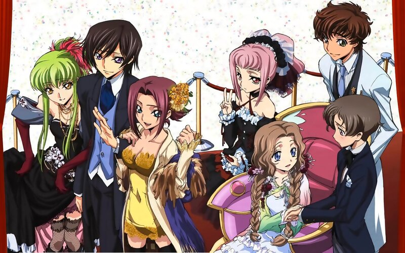 Anime Characters in Formal Wear — Pink, Festive