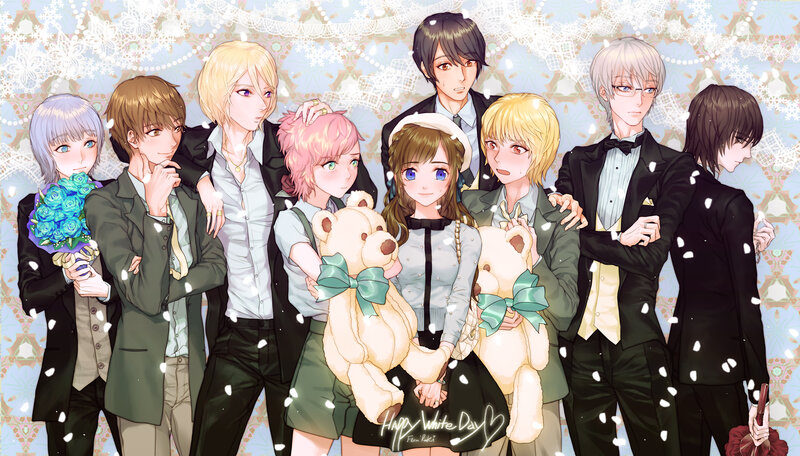 Anime Characters in Formal Wear — White