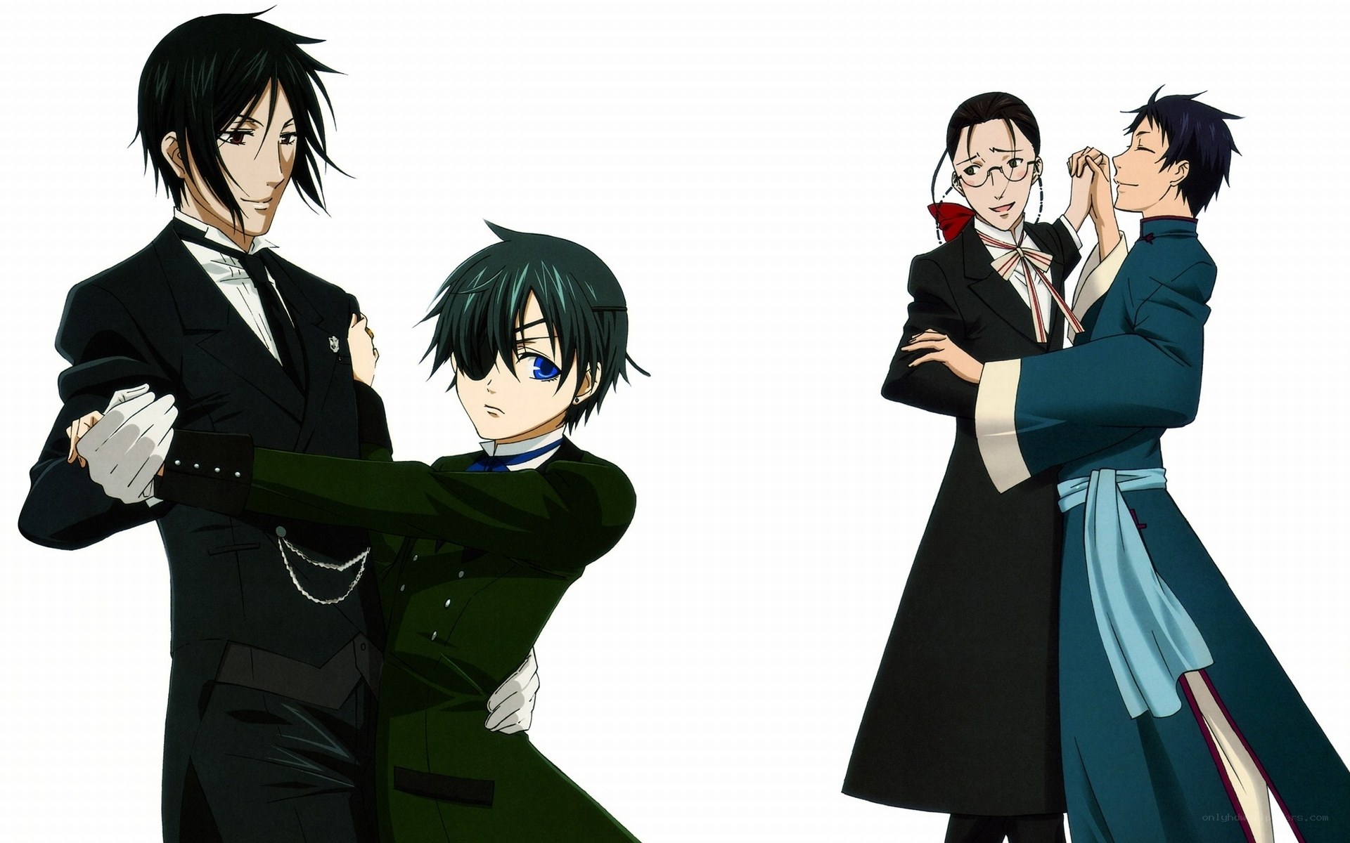 anime characters in formal wear