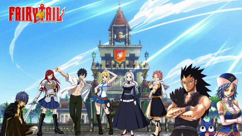 Anime Characters in Front of Building