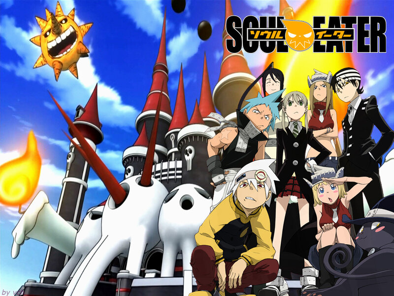 Anime Characters in Front of Castle
