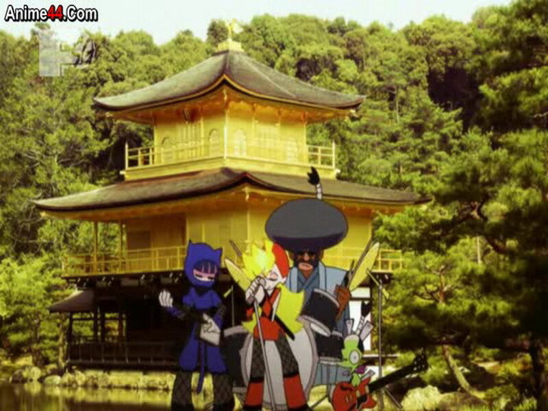 Anime Characters in Front of Temple