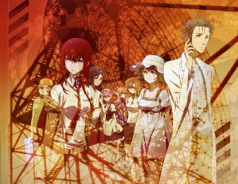anime characters in front of tower