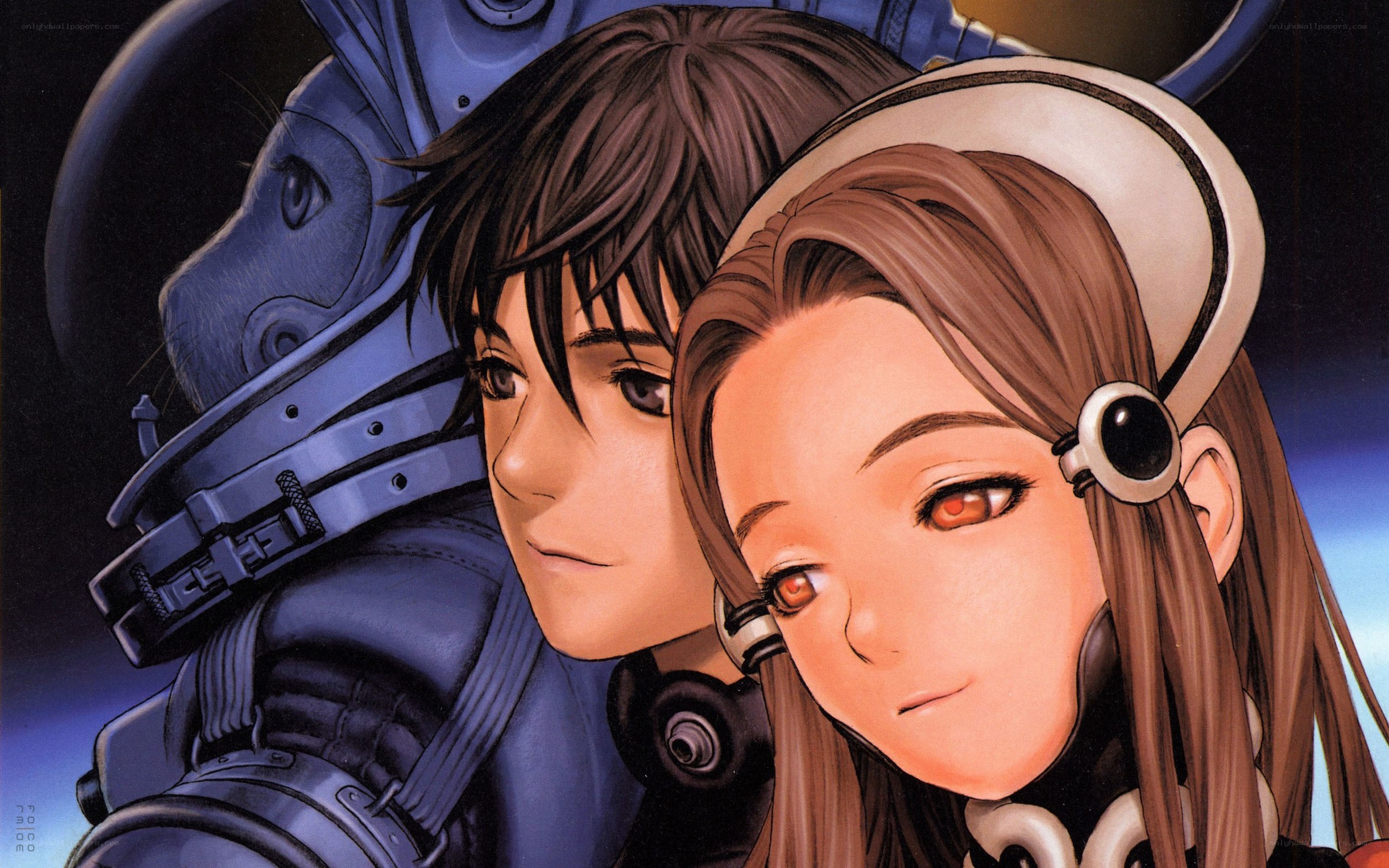 anime characters in futuristic gear