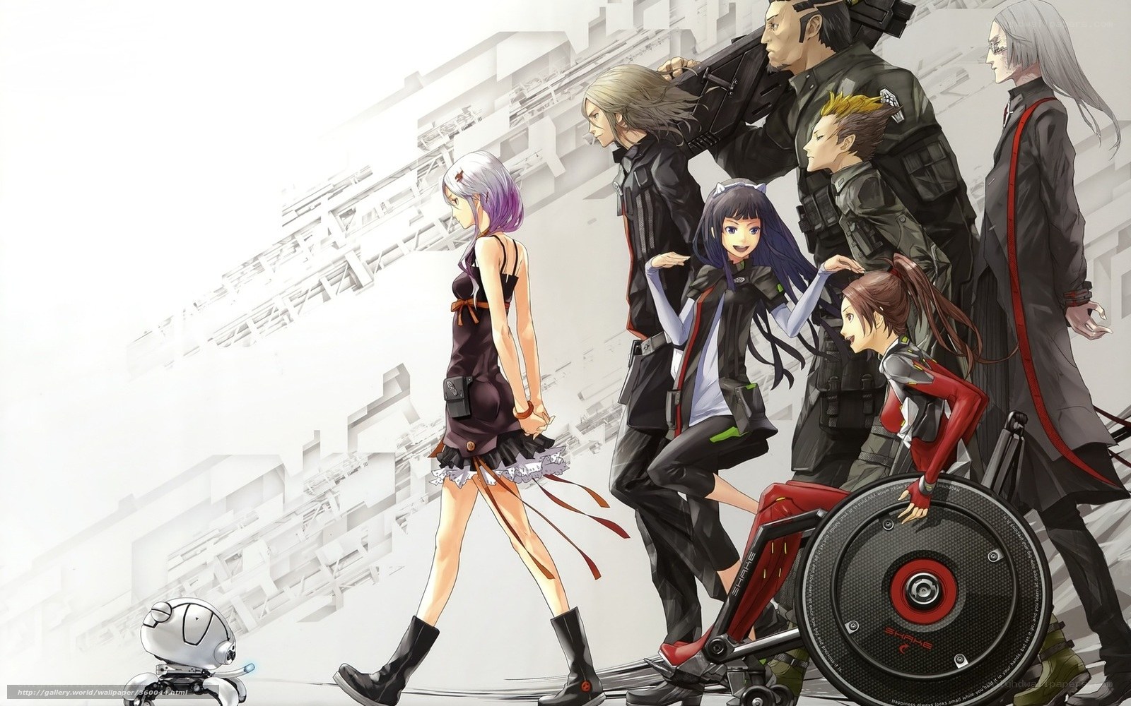 anime characters in futuristic setting