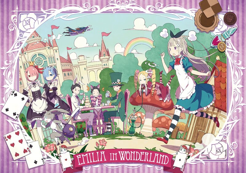 Anime Characters in Garden — Purple, Whimsical