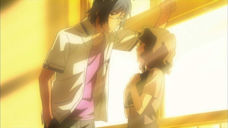anime characters in golden light