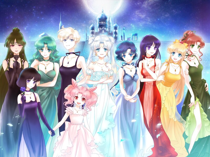 Anime Characters in Gowns — Blue