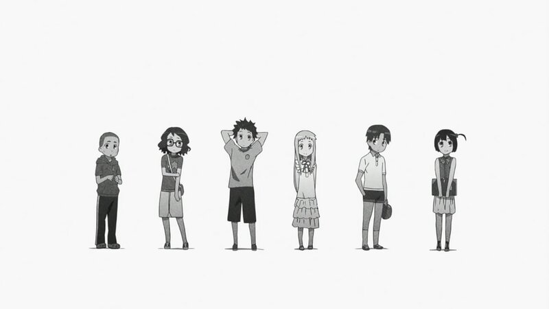 anime characters in grayscale